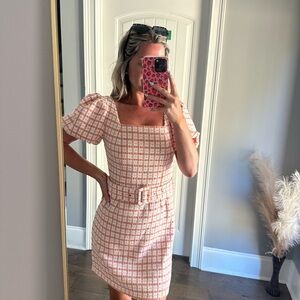 TCEC Orange and White Plaid Dress